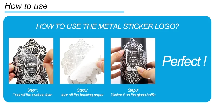Custom Aluminum Bottle Metal Sticker Adhesive Metal Labels Foil ...