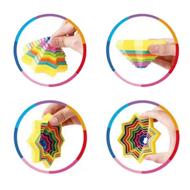 HTTDSLF 9er Set Magnetische Fidget Ringe - Anti-Stress Spielzeug Für Kinder & Erwachsene