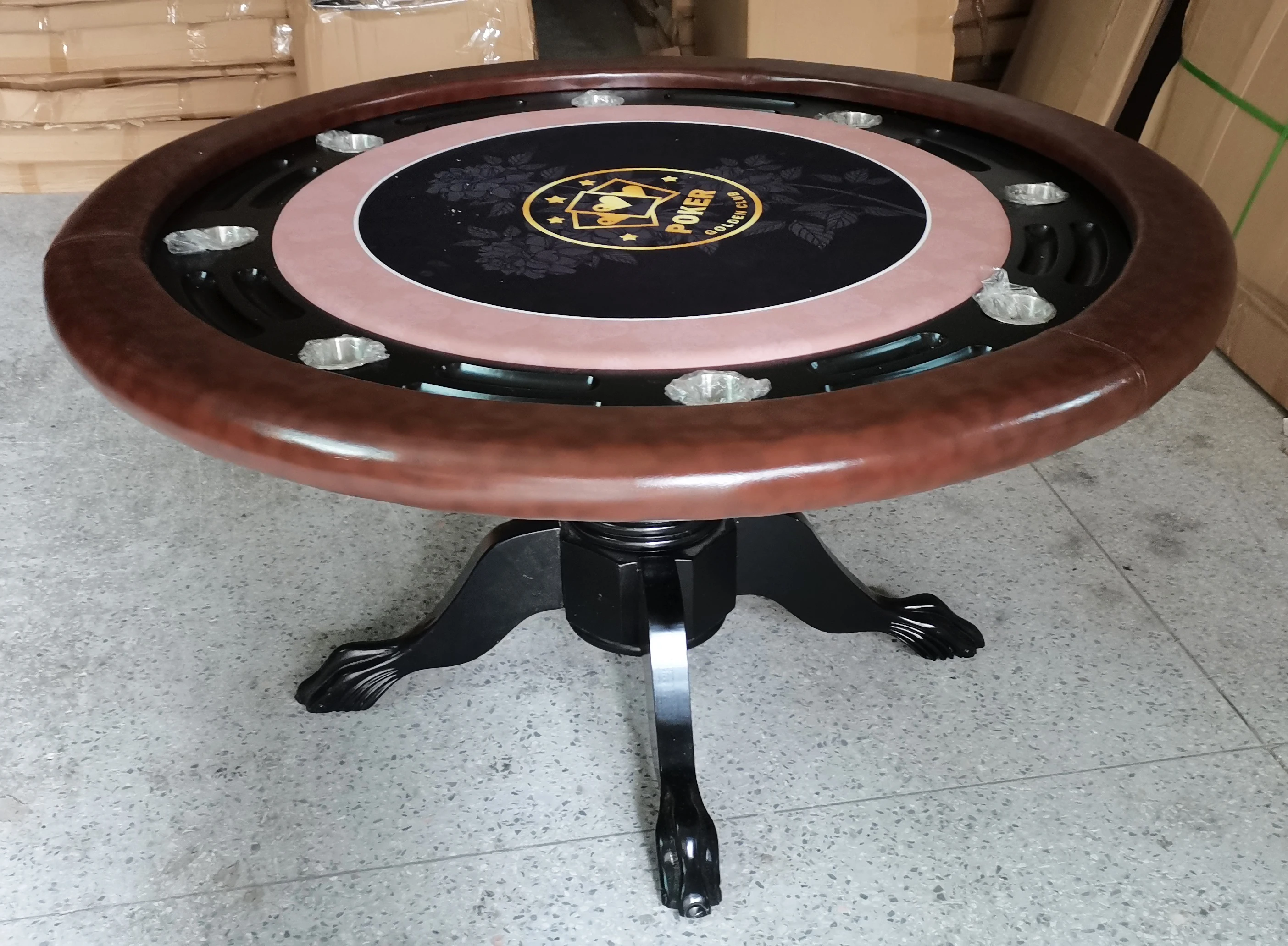 YH 8 игроков Техасский Холден покерный стол казино Деревянный Круглый Покерный с ловушкой