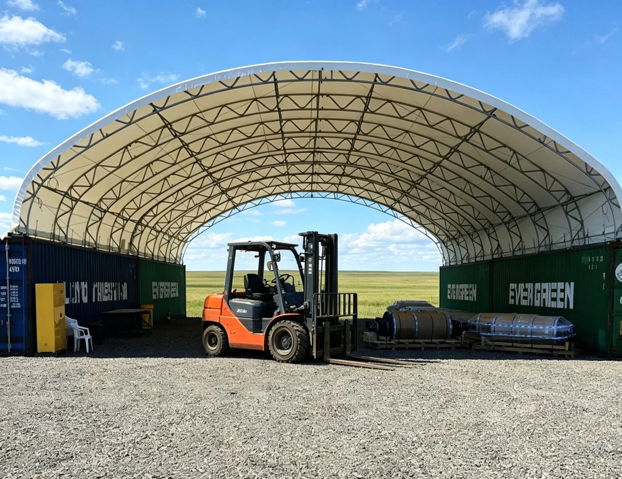 Double Truss Shipping Container Shelter, Container Canopy , Container Tent, Container Roofing Shelter