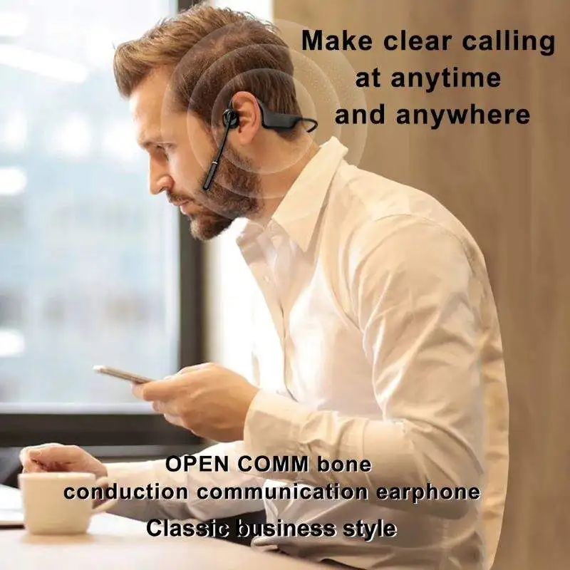 Starsky IPX5 Waterproof Talkback Business Headset Bone Conduction Headphone with LED Battery Indicator and Mic