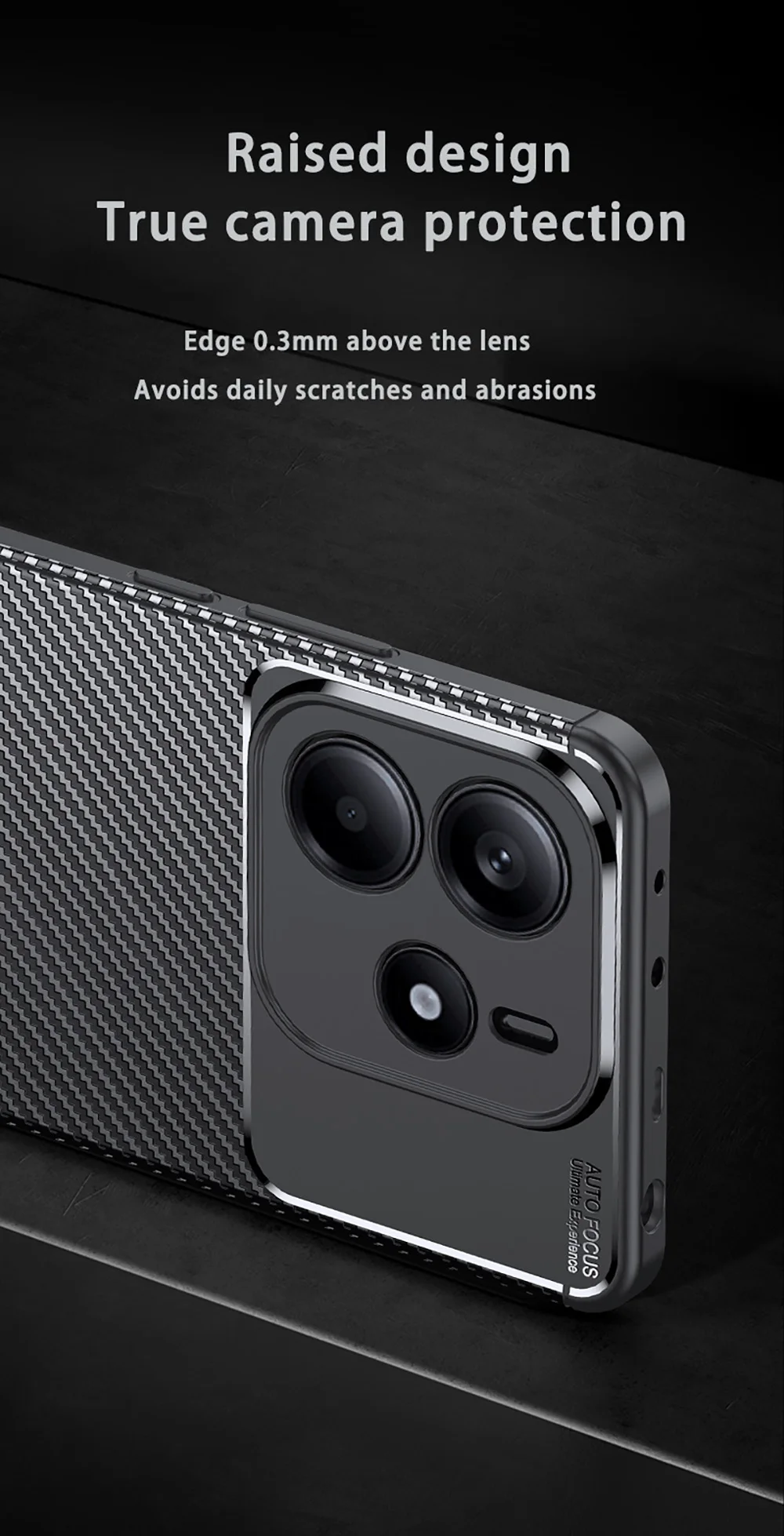 product laudtec carbon fiber texture phone cases for xiaomi note14 4g shockproof simple business back cover slim lightweight sjk1012-9