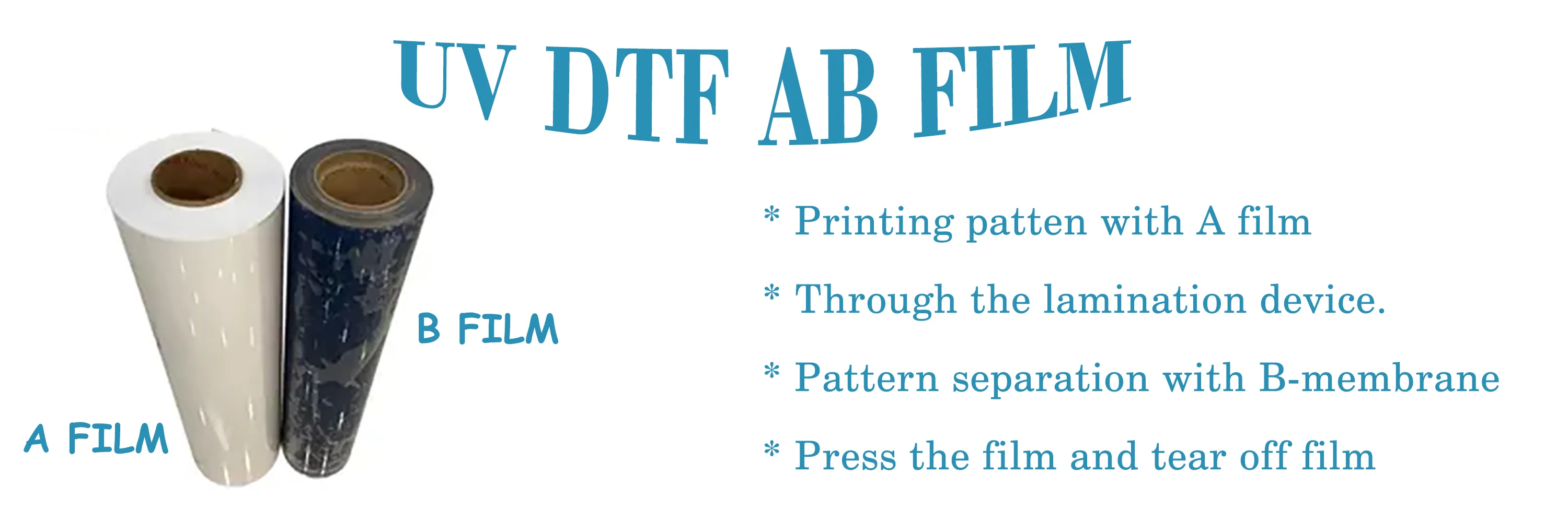 PET  Customized  Uv  Dtf  Film  Crystal Label  a  and  B  for  Roll  to  Roll  Uv  Dtf  Printer CMYKWV details