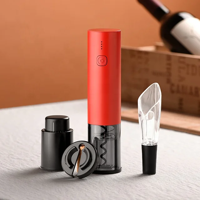 Customizable One-Touch Rechargeable Electric Wine Bottle Opener Gift Set for Mom Dad Friends Men Women
