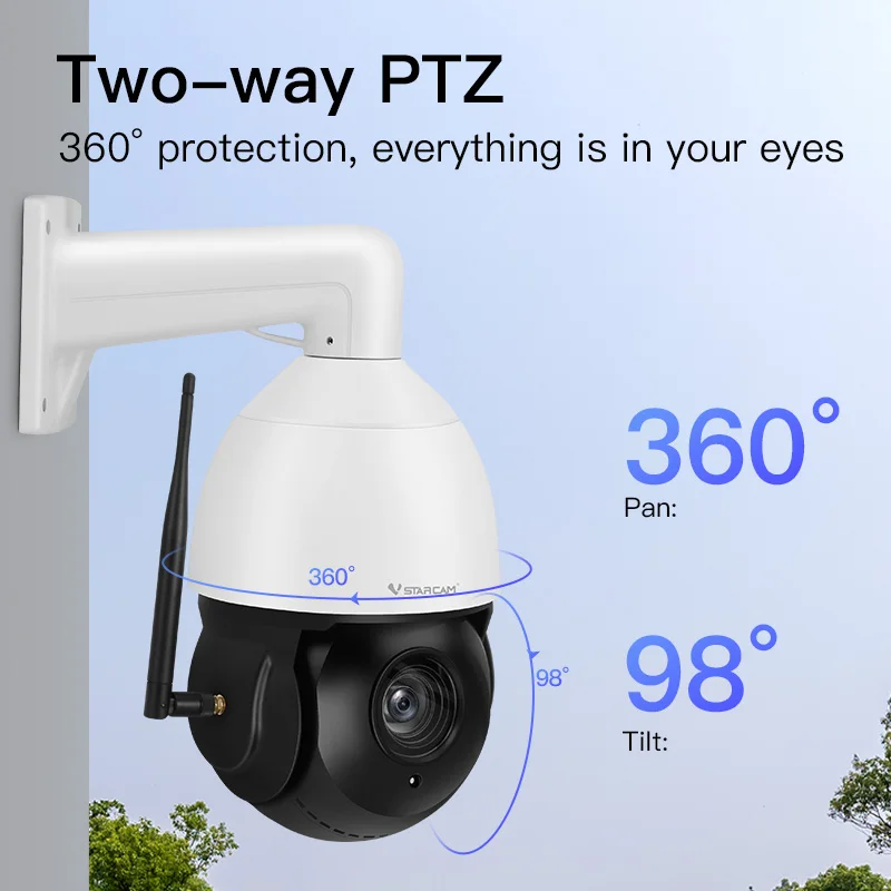 360 Degree Pan Tilt Zoom Camera System VStarcam PTZ Camera Outdoor