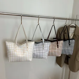 Wholesale Woven Tote Bag New Large Capacity Shoulder Bag Trendy, Fashionable, Retro Women's Bag