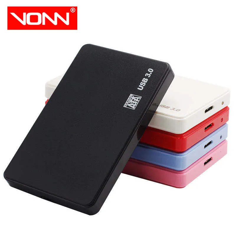 High Speed USB Plastic Hard Disk Drive HDD Enclosure Box 1TB Caddy  External Storage System for Inch SATA HDD case