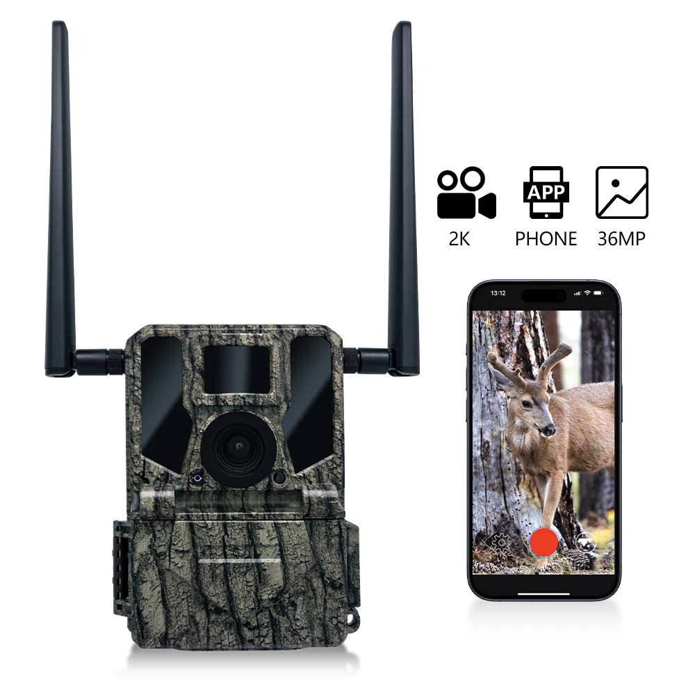 Wireless Game Camera with Built-in SIM Card 36MP Scouting Camera 1080p  Video Outdoor Surveillance Camera for Wildlife Monitoring