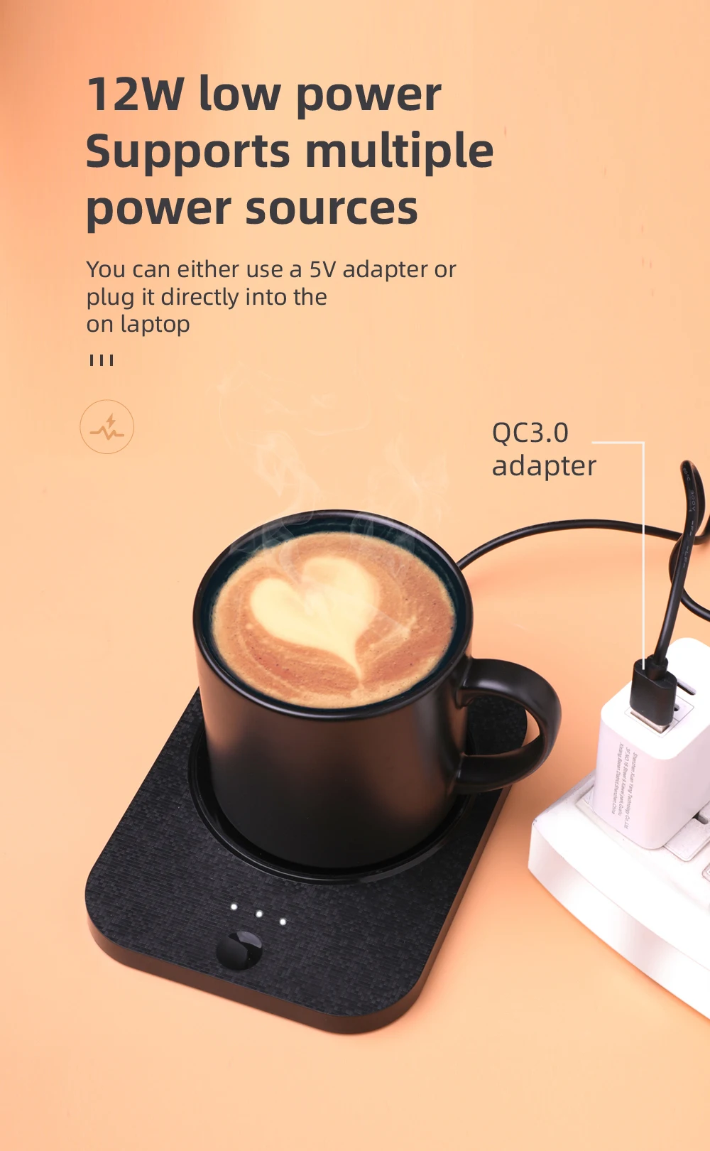 Top Sales 350ml Selfheating Mug Warmer With Wireless Charger Buy