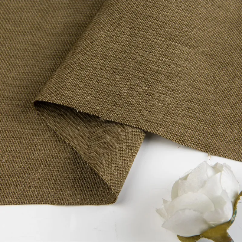 Тяжелая плетеная тянущаяся шелковая льняная ткань для платья, Женский Материал