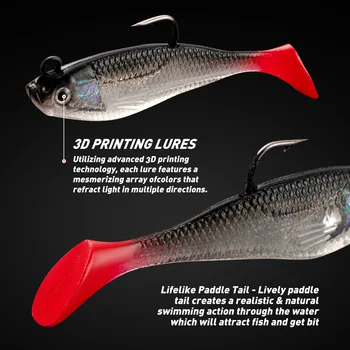 8cm 9g Single Hook Lead Jig T-Tail Soft Fish Lure, Full Water Layer Freshwater Saltwater New Lead Soft Bait – Soft Lure – view 5