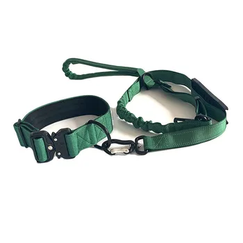 Adjustable Premium Nylon Metal Buckle Combat Dog Collar Set with Matching multifunctional Dog Leash