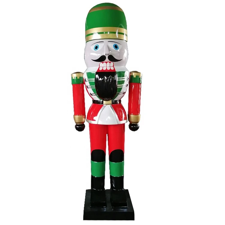 Life Size Wooden Soldier Nutcracker for Christmas Soldier Authentic 10ft Height Fiberglass Toy Soldier Nutcracker