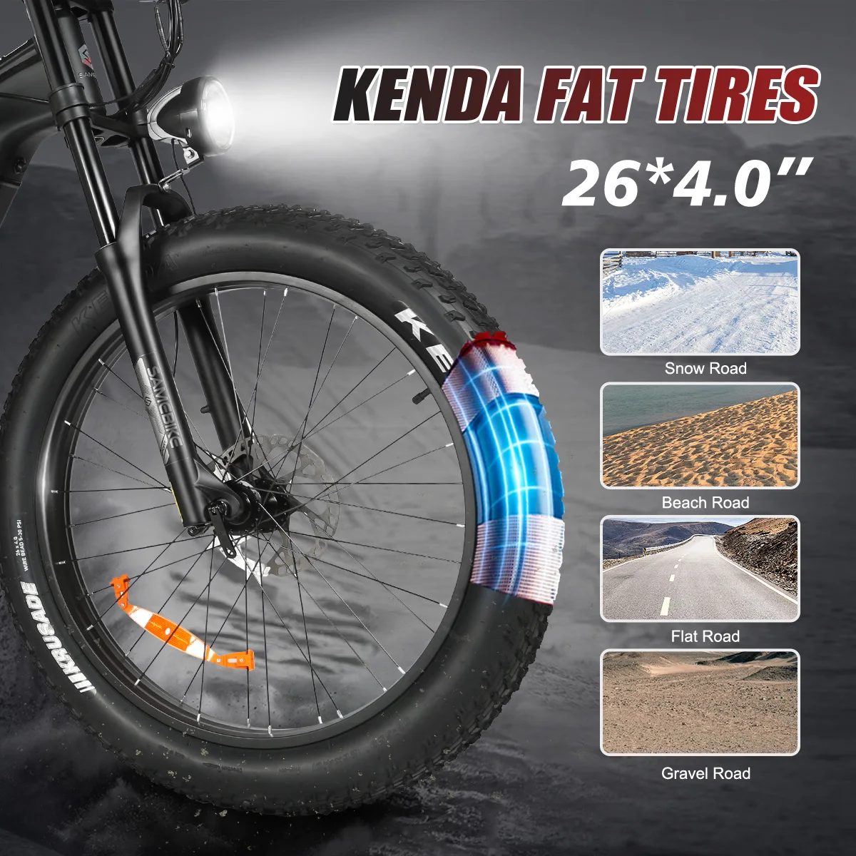 SAMEBIKE RS-A08-II 26 Inch 48V 17ah Battery Ebike Power 1000W