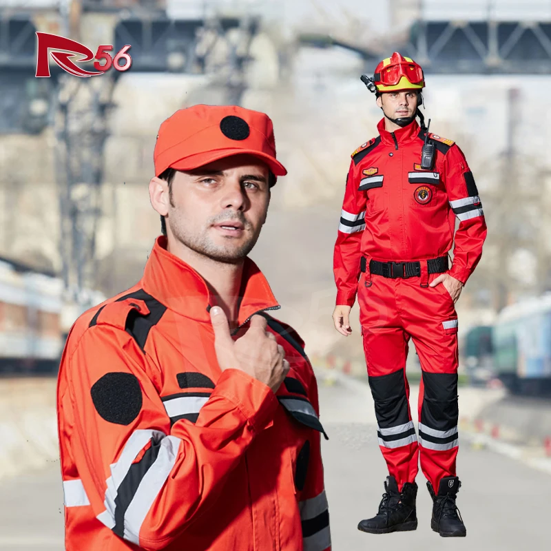 Factory Direct Sales Customizable High Vis Coverall Red Safety Dress Coverall Outdoors Rescue Coveralls