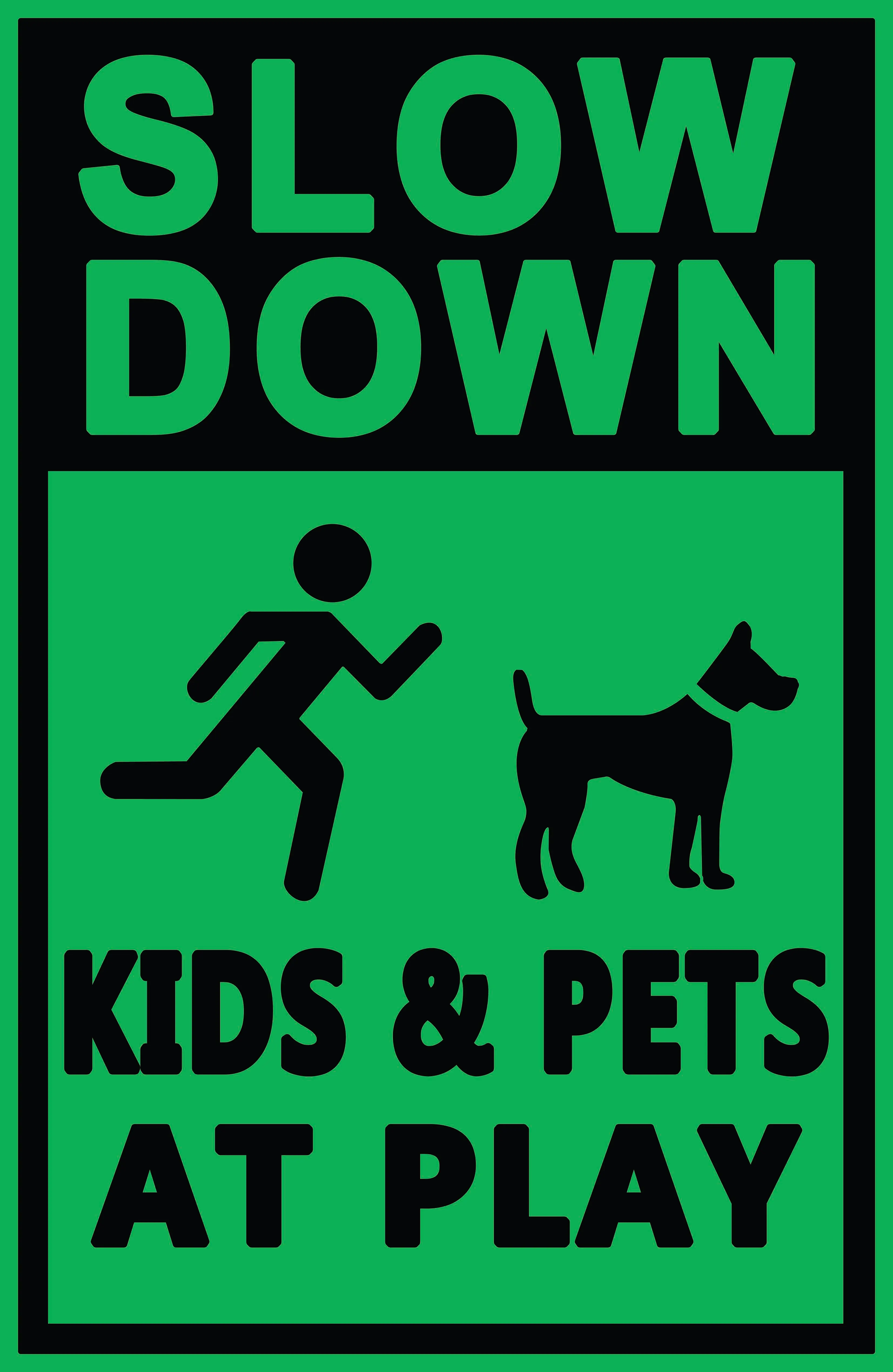 ZMPACKING 18X24 Custom Printed Yard Signs Double Sided Slow Down Kids and Pets at Play Yard Signs with Metal Stakes