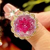 Anillo rojo rosado - Talla ajustable