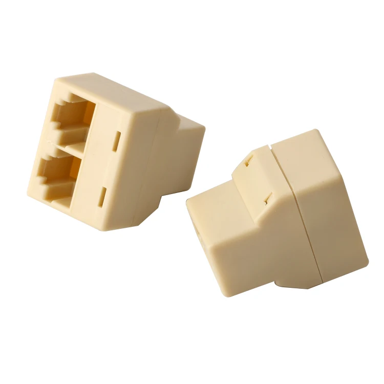 RJ11 Network Connector 1to2 2 Way Splitter Adapter 6P4C LAN Telephone Rj11 Socket