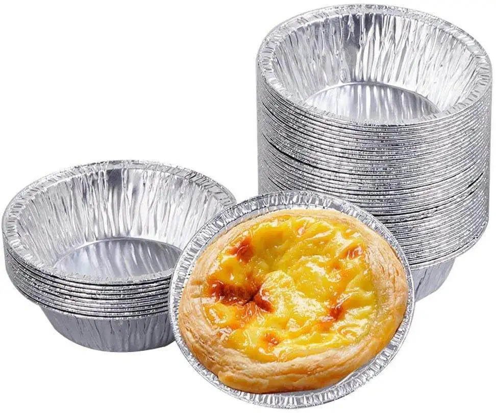 Bakest Disposable Tin Foil Decoration Pan Baking Packing Case Egg Tart Tin Foil Tray Aluminum Foil PE Chicken Pies Baking Trays