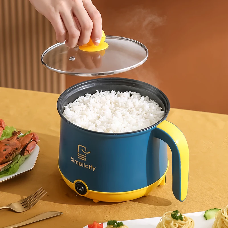 Multi Function Mini Hot Pot Multi Electric Rice Cooker Cooking Pot Food Pan Non Stick Coating Frying Pan Household Portable 600