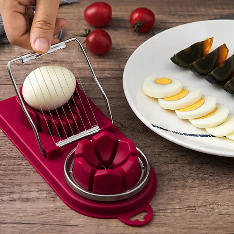 2025 Hot Selling Kitchen Accessories 2 in 1 Egg Slicer Stainless Steel Egg Cutter
