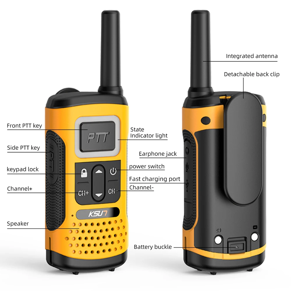KSUN GZ32 Easy Pairing VOX Two Way Radio License Free FRS Pmr 446 Chinese Walkie Talkie a Lungo Raggio