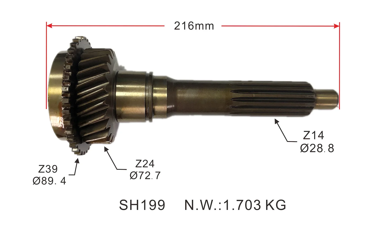 ME603208 / ME600927 - Transmission Gear Shaft for MITSUBISHI FUSO
