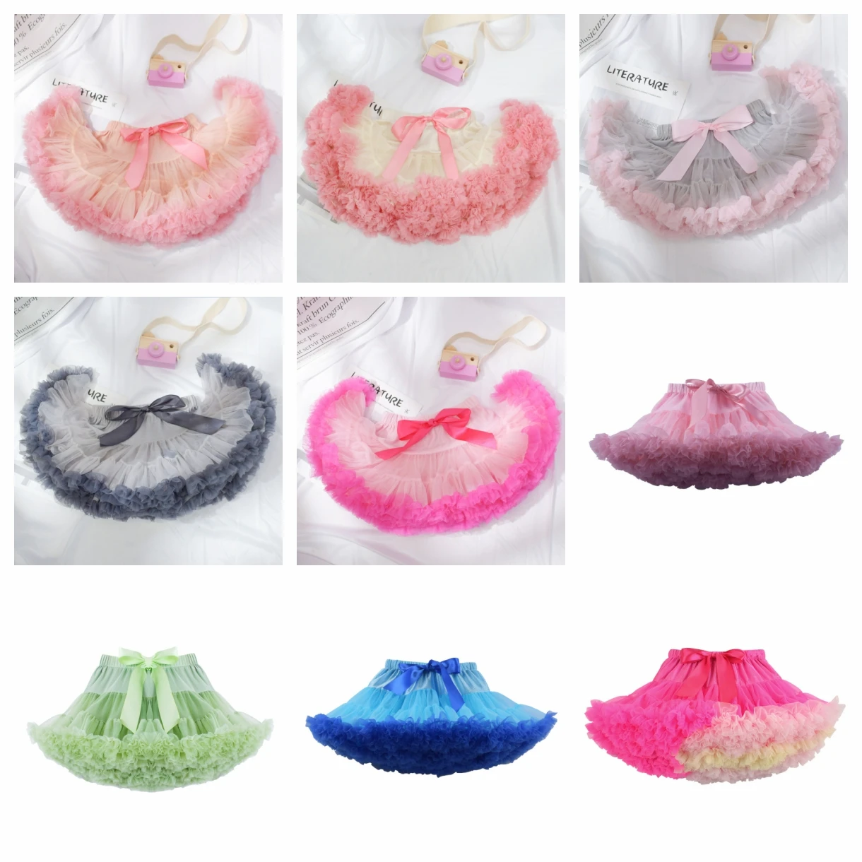 Toddler Tutu Skirts Infant Tutu Frocks Tulle Ruffles Classical Skirt Kids Children Girls Solid Color Tutu Skirt