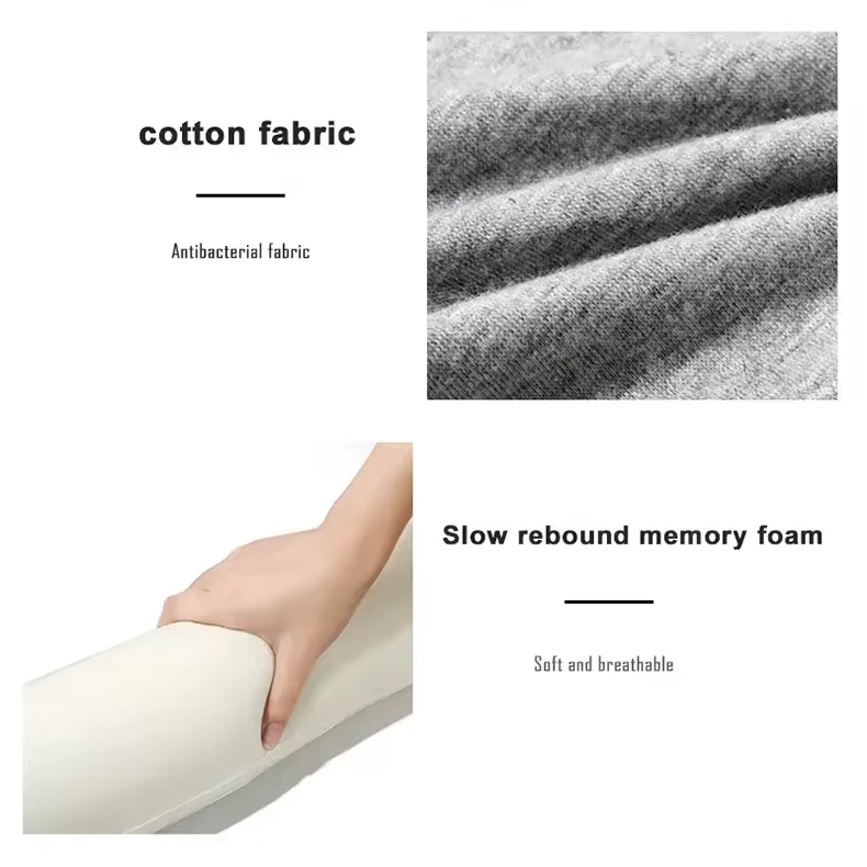 JYM Custom Long Pillow Twist Memory Foam Roll Travel Neck Support Pillow Multi-Function for Neck Back and Leg Rest