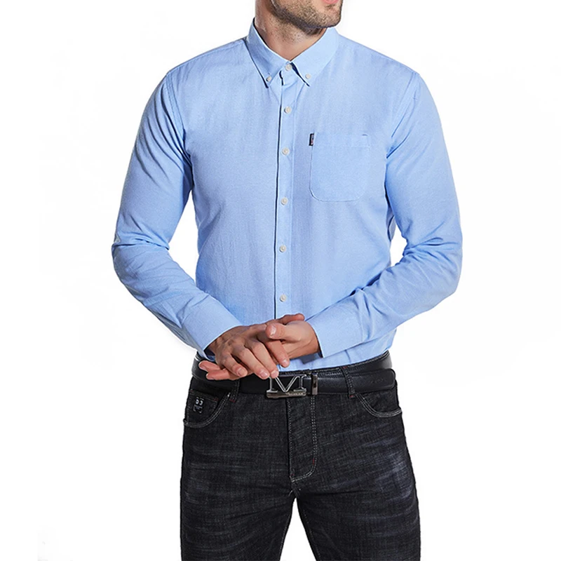 Men's Slim Shirt Long Sleeve Oxford Large Size Casual Summer Button Up Shirt For Men Formal Work Shirts229_voghion.com