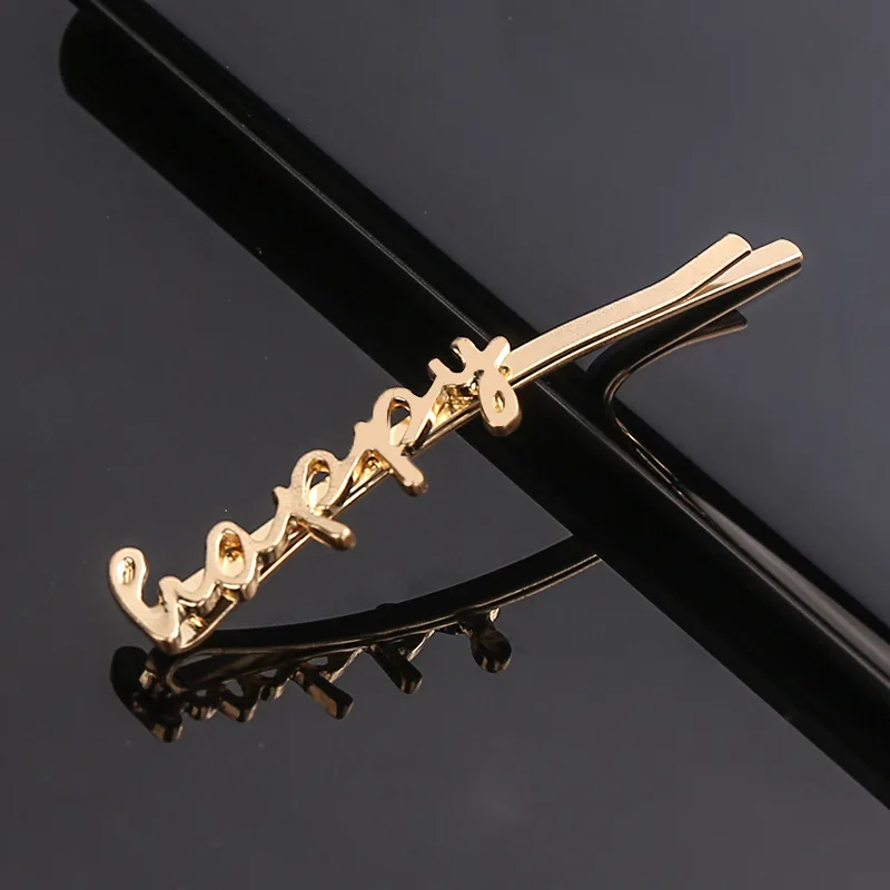European and American new style simple hair accessories English word clip female metal hairpin girl side  clip