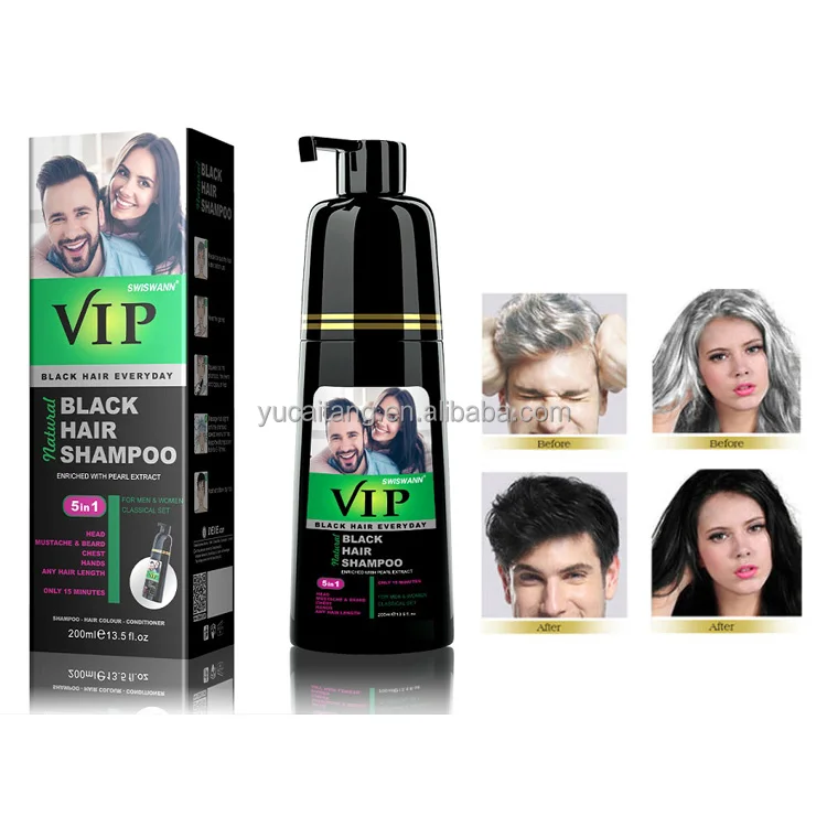 VIP Black Hair Colour Shampoo for Men 20ml Pack of 5  Instant Beard Color   Alternate to Traditional Hair Dye 100 Grey Coverage Buy VIP Black Hair  Colour Shampoo for Men