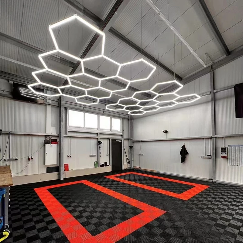 ATOMANT LED-Garagenlampe 50W, 6000LM, Hexagonales Design Mit 6 Verstellbaren Panels
