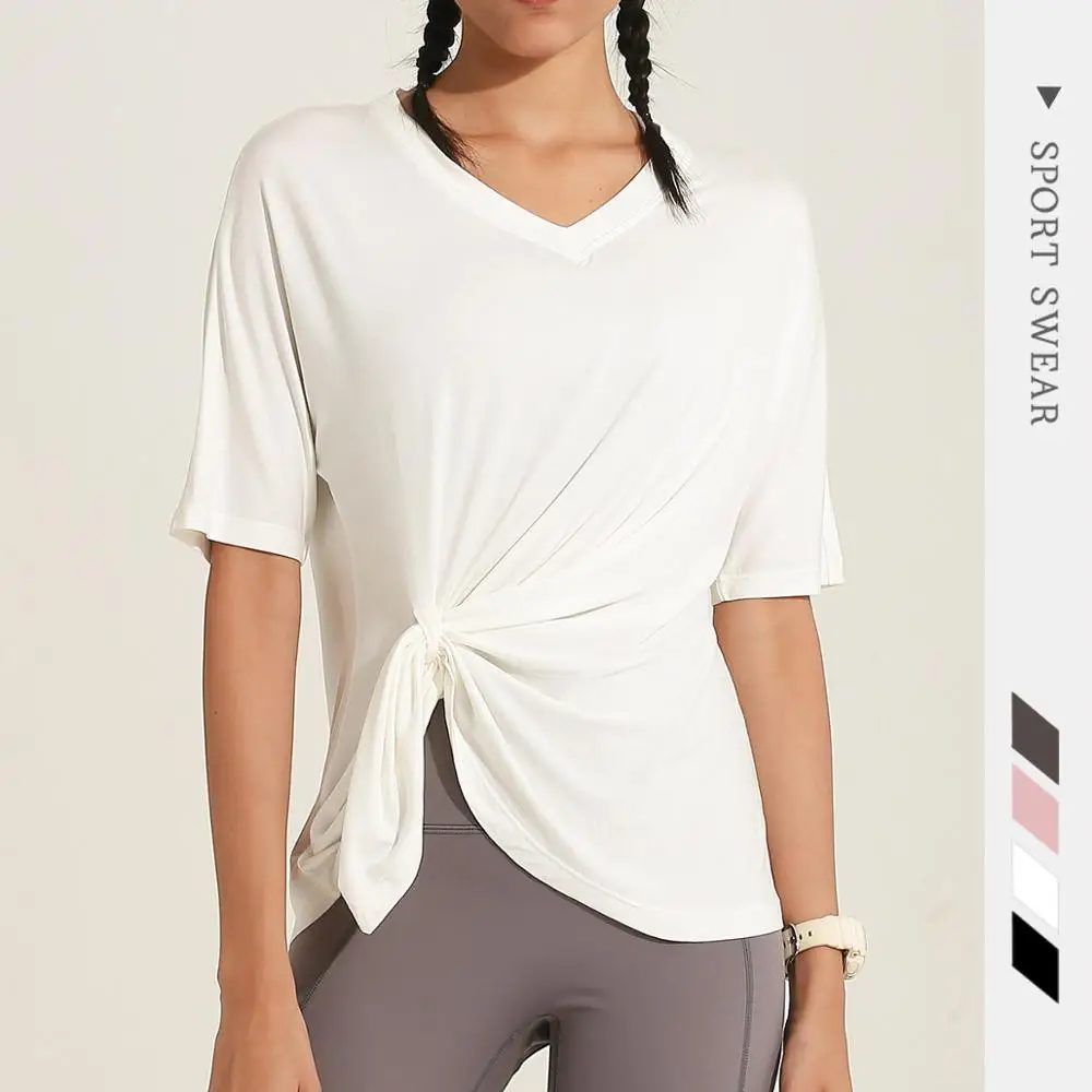 Soft V-neck Exercise Yoga Short Sleeve 
