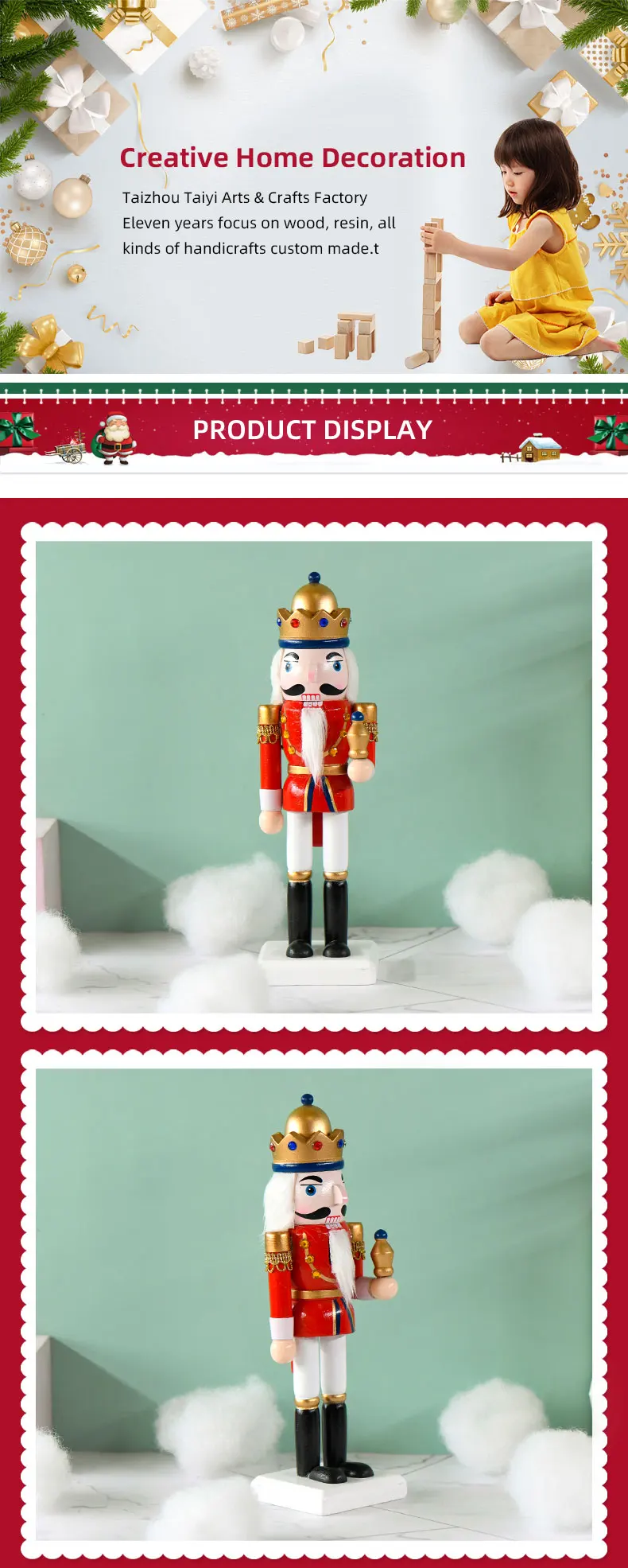Best Selling Factory Wholesale Christmas Decorations Nutcracker 25cm