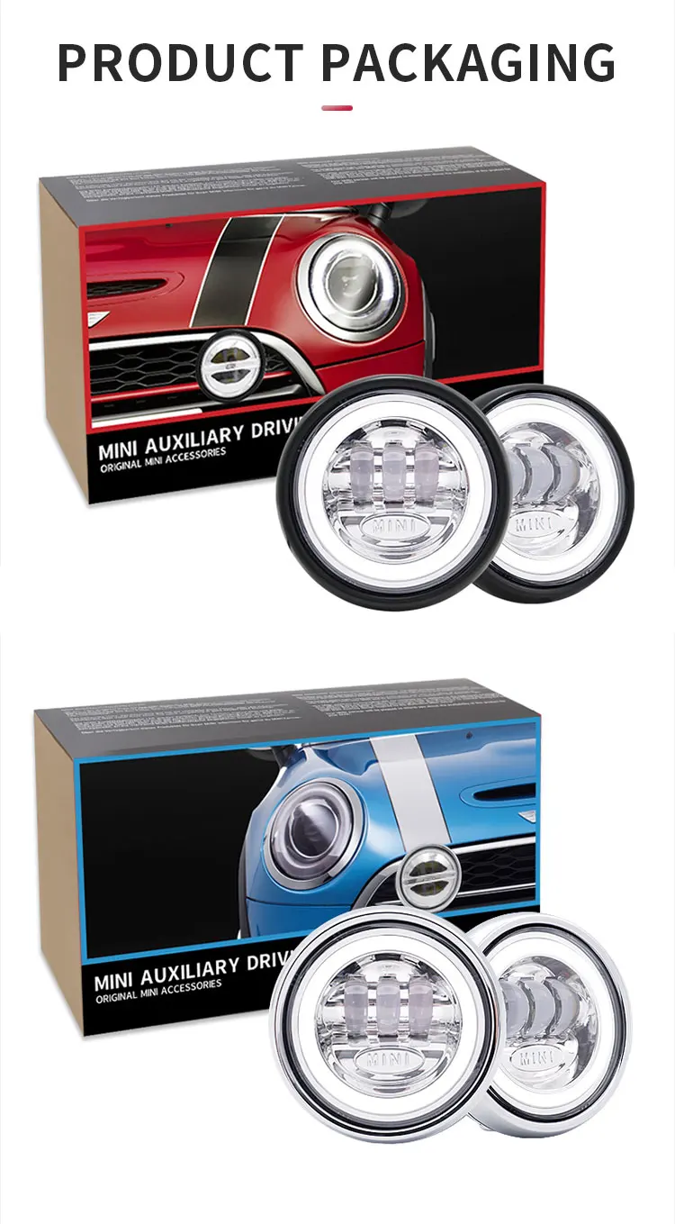 LED DRL Front Rally Fog Lamps Angel Eyes With White Aperture for BMW Mini R60/R60S/F55/F56/R55/R56 With Lamp Brackets supplier