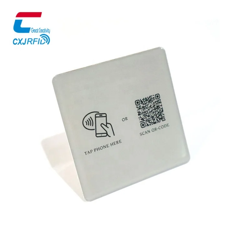 NFC Restaurant Table Menu Tag Customized Epozy Waterproof Menu Tag Touchless Display Menu Cards