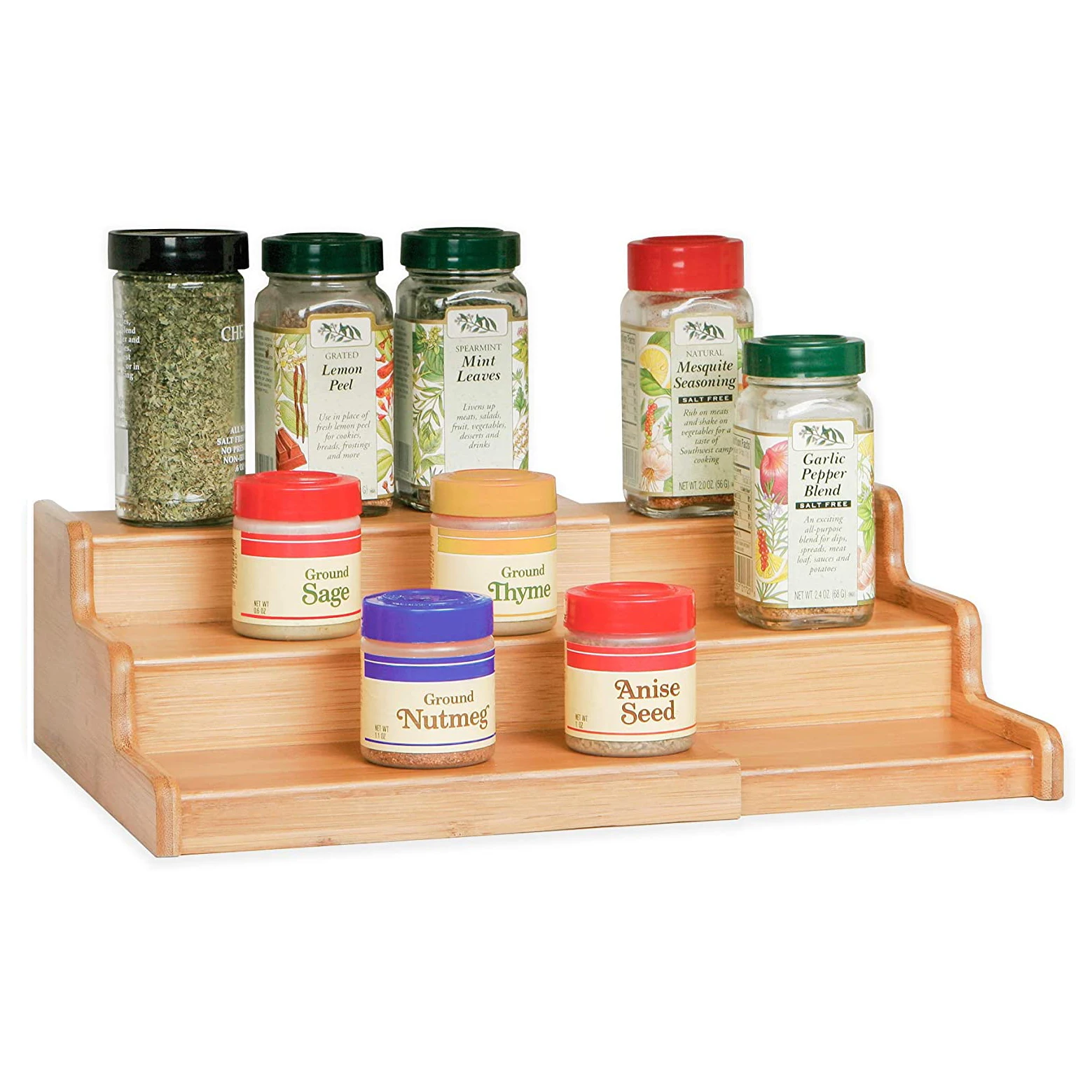 bamboo tiered spice rack