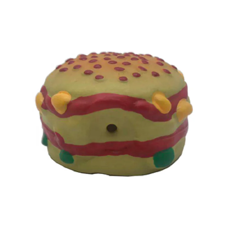 Chews Hamburger Pet Teether Rubber Teething Toy Infant Pain Relief