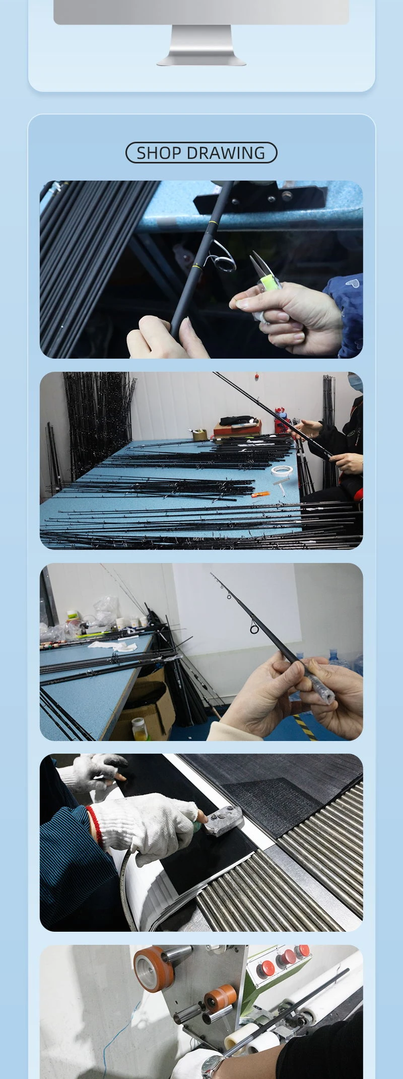 Tomyo Customized Ice Fishing Rod Blank Carbon And Glass Rods Ice Rod