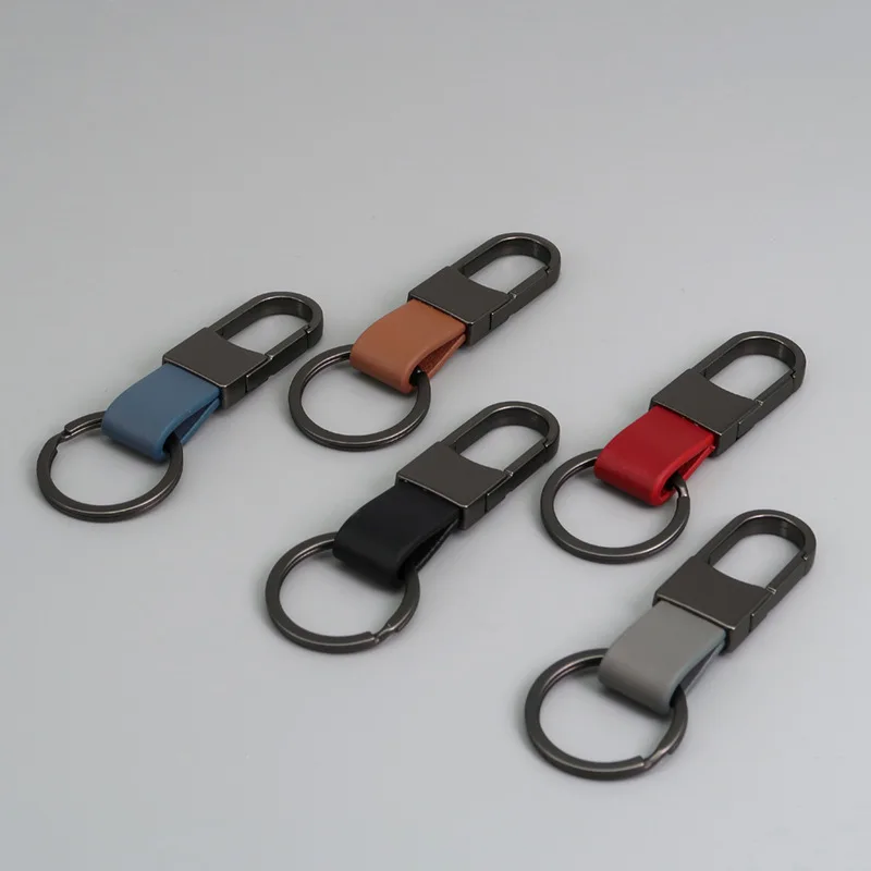 Leather Car Key Holder And Organizer Pouch With Metal Ring_voghion.com