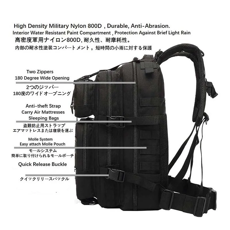 Wholesale High Quality Tactical Backpack for Hiking Outdoor Tactical Equipment Rucksack Camouflage Training Backpack