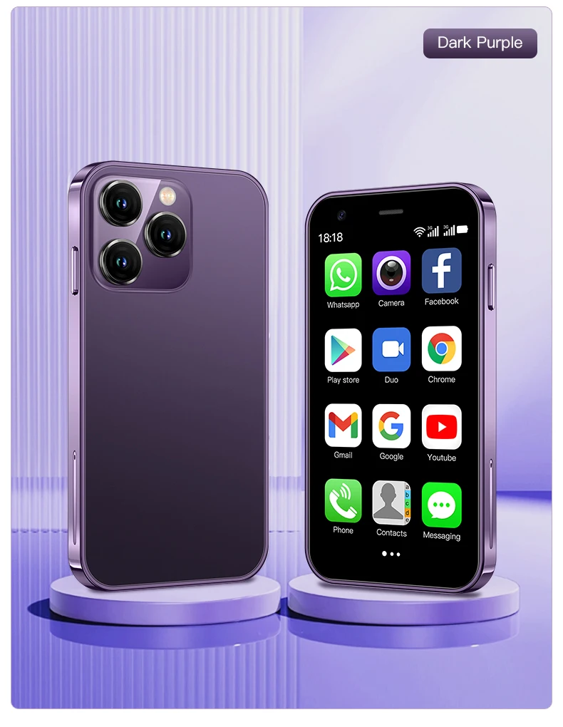 SOYES XS15 Mini Smart Mobile Phone 3.0 Inch Android 8.1 Smartphone 2GB RAM+16GB ROM Dual SIM Google Play Store 3G Cellphones