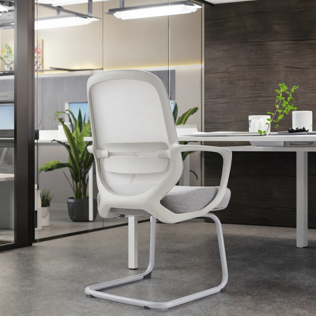 New Arrival 821C Gray Rubber Powder-Coated Springframe Chair Durable Steel Core Matte Finish Commercial Lobby Conference 4