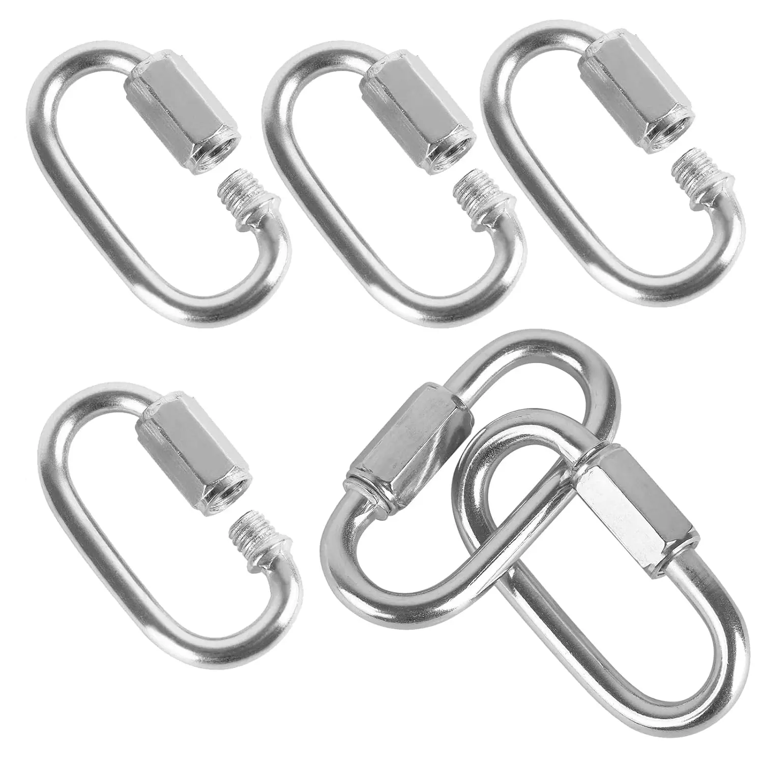 Threaded Link Side Loading Stainless Steel Chain Link Load Oval Locking Connector, Small Threaded ...