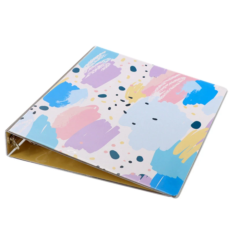 Customized Ring Binder 3" A4 2 3 4 Rings Cardboard  File Folder High Quality PVC Cardboard Cover Ring Binder Document Folder