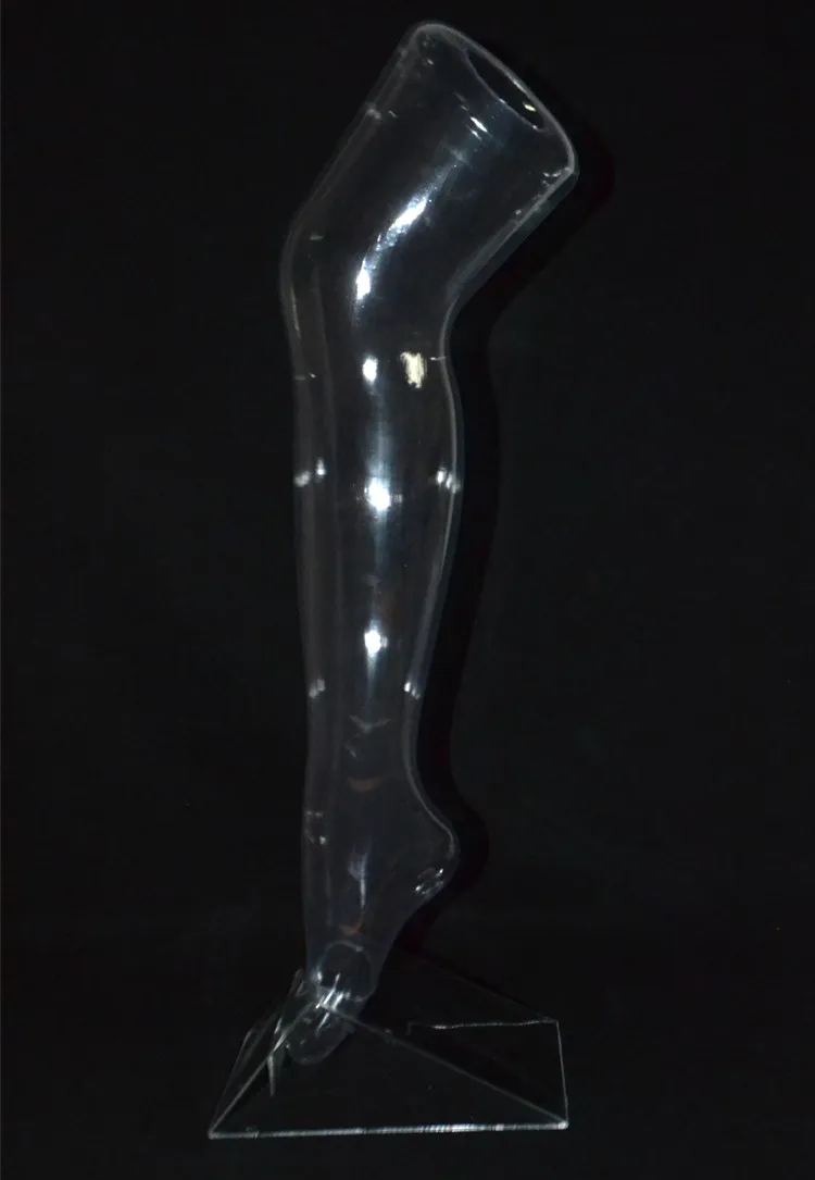 Walkom Female Display Mannequin Legs Clear Plastic Socks Foot for Women Stand Free Mounting