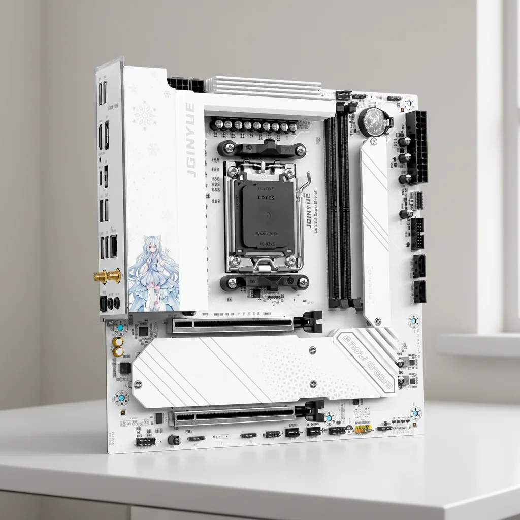 JGINYUE B650M Snow Dream DDR5 M-ATX PC Gaming Motherboard