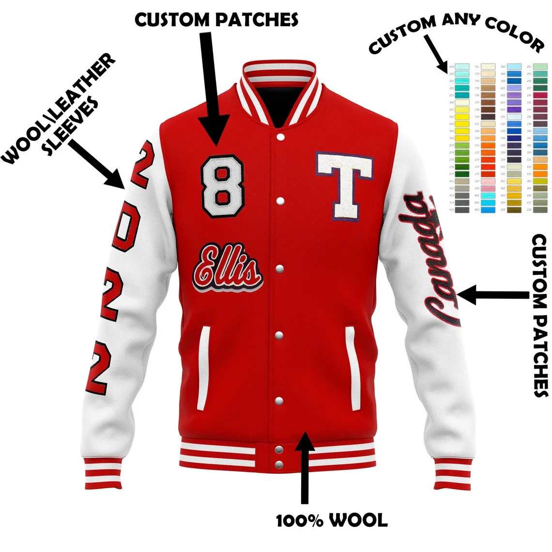 Chenille Embroidered Patch Letterman Jacket Jaquetas Para Empresas Baseball  Varsity Bomber Jacket Print for Men B Stand Casual