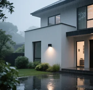 Minimalist Outdoor Waterproof Wall Lamp, Wall-Mounted Installation, Black Modern Style, 5CCT, IP65 Waterproof Rating